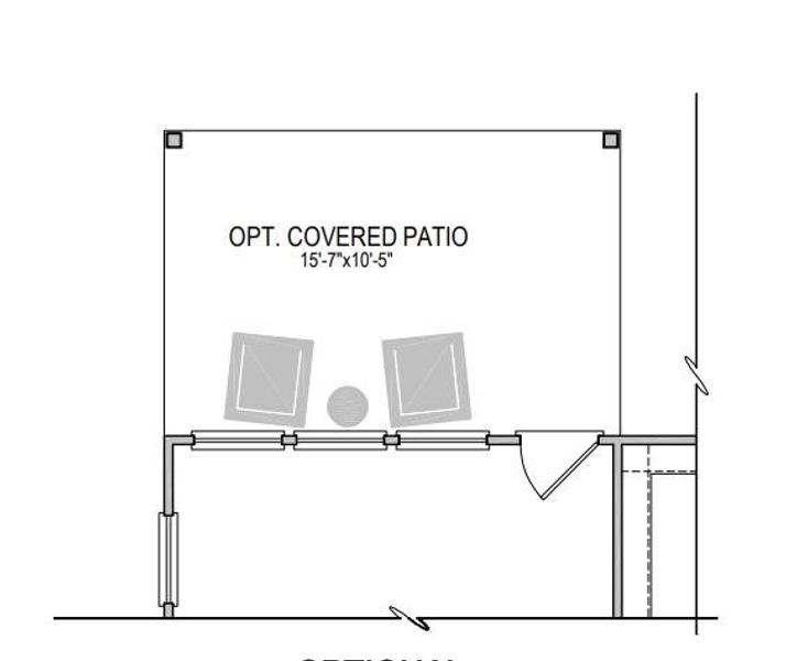 Floor plan showcases a well-proportioned covered patio, perfect for outdoor enjoyment. Floor plan showcases a well-proportioned covered patio, perfect for outdoor enjoyment.