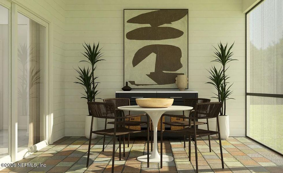 Exterior details and patio area of a home in Granary Park, Green Cove Springs (Image 2).