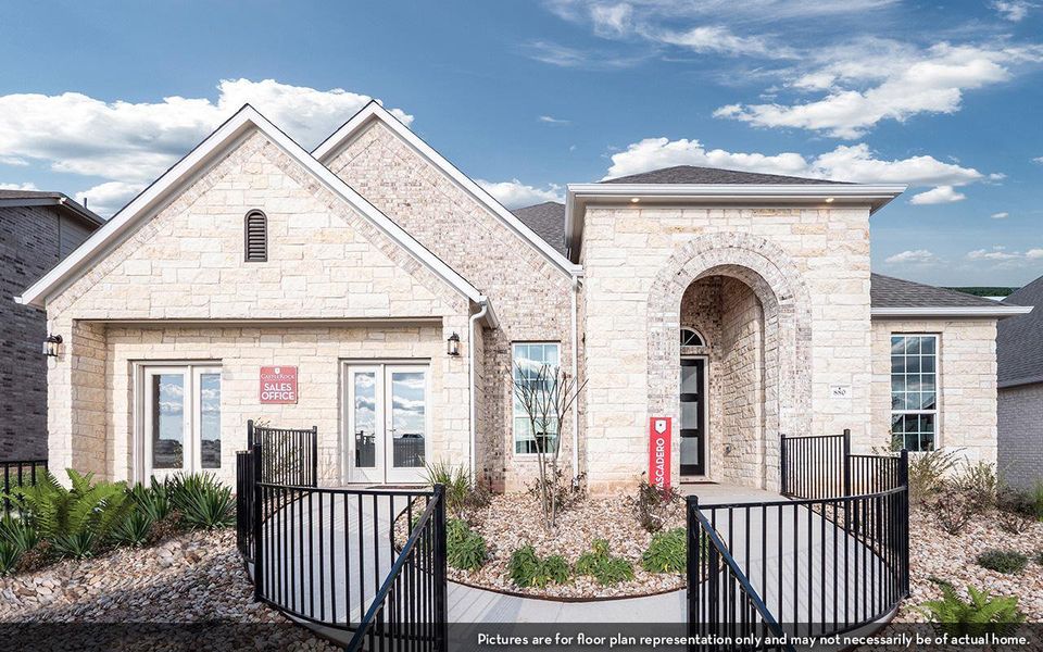 Representative exterior photo of a completed home built from the Atascadero by CastleRock Communities in Solterra, Mesquite, TX (Image 22).