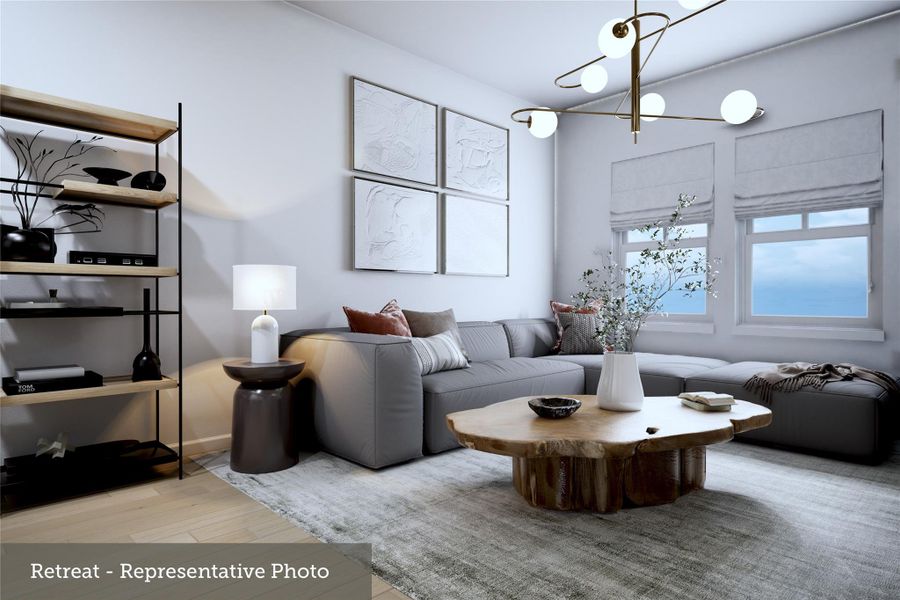Furnished interior view inside a new home in ARTAVIA - Enclave Collection, Conroe (Image 8). Furnished interior view inside a new home in ARTAVIA - Enclave Collection, Conroe (Image 8).