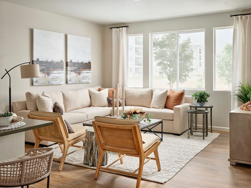 Representative furnished interior of a home built from the 3 by Tri Pointe Homes in Sugar Mill Village, Longmont (Image 32).