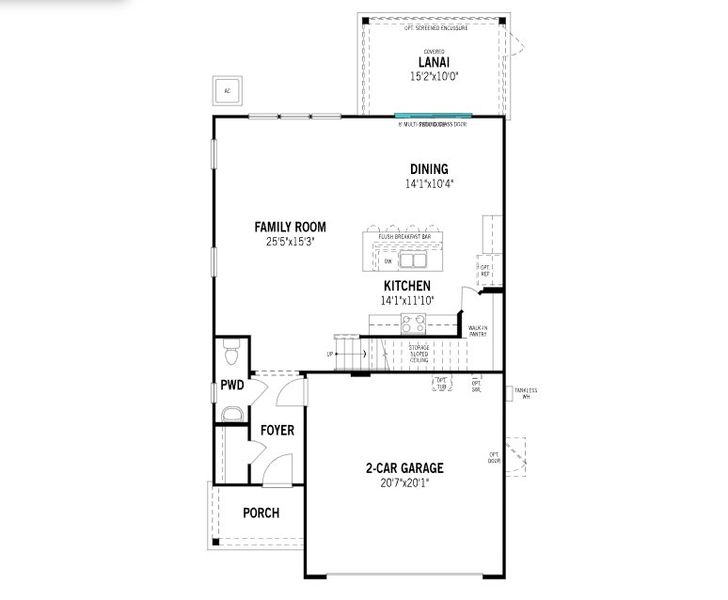 2D floor plan layout of this home in RiverTown - Forest, St. Johns, FL (Image 3).