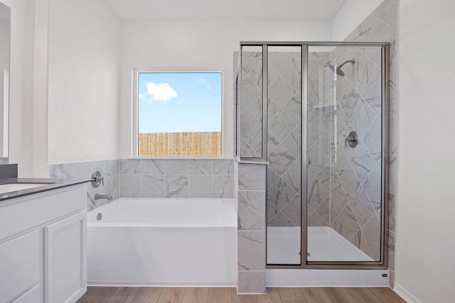 Furnished interior view inside a new home in Salerno - Classic Collection, Round Rock (Image 8). Furnished interior view inside a new home in Salerno - Classic Collection, Round Rock (Image 8).