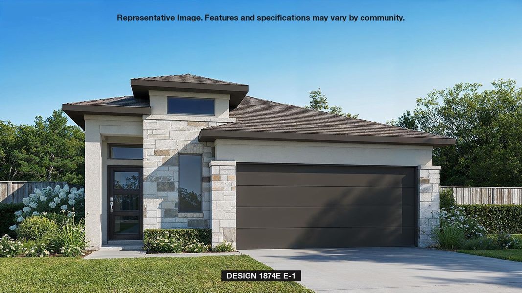 View of front facade featuring stone siding, concrete driveway, and stucco siding View of front facade featuring stone siding, concrete driveway, and stucco siding