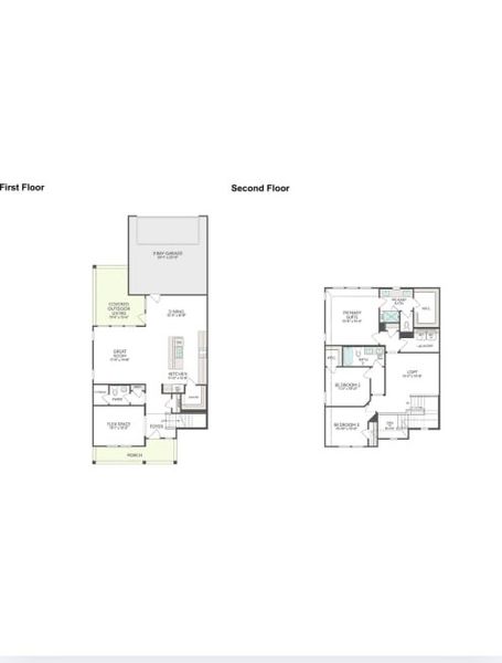2D floor plan layout of this home in The Retreat at Harvest, Argyle, TX (Image 5).