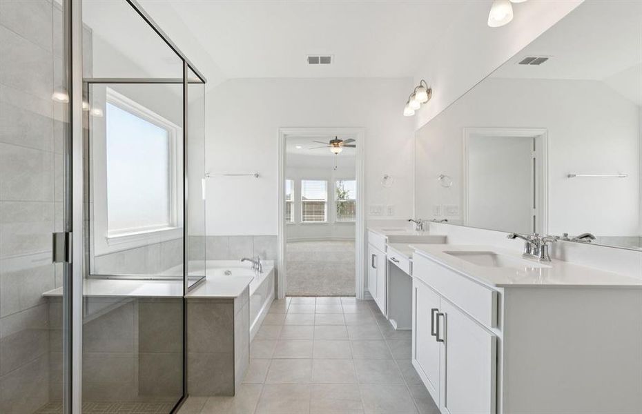 Modern owner's bath with spacious shower Modern owner's bath with spacious shower