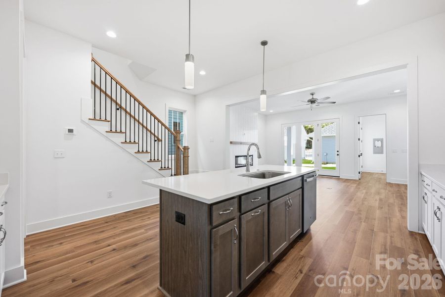 Kitchen into Family Room