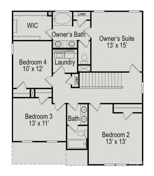 2D floor plan layout of this home in Rowe Crossing, Newton, NC (Image 4).