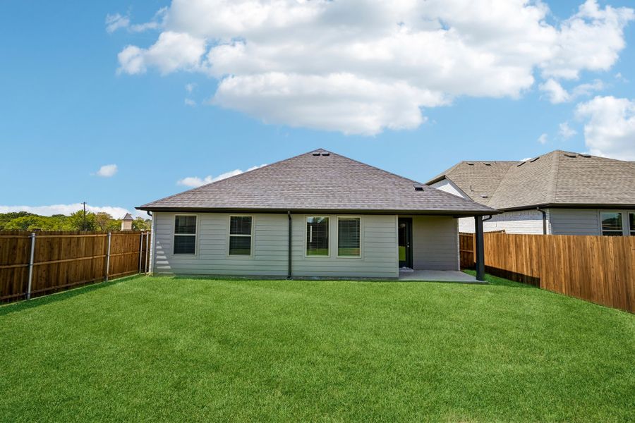 Covered Patio in the Harrison home plan by Trophy Signature Homes