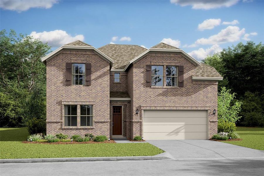 Gorgeous Tuscaloosa home design in elevation SA built by K. Hovnanian Homes in the master planned community of Marvida. (*Artist rendering used for illustration purposes only.)