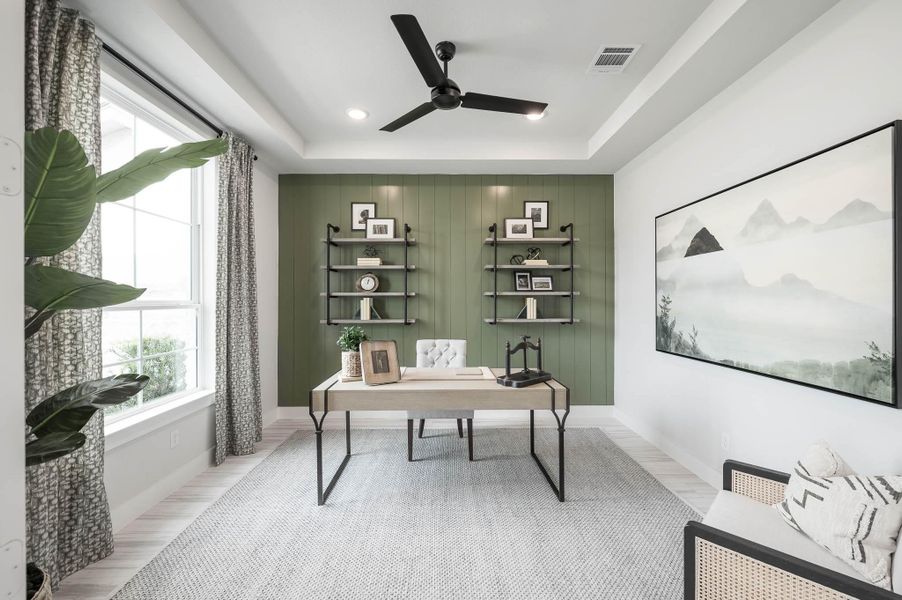 Furnished interior view inside a new home in Bridgeland, Cypress (Image 24).