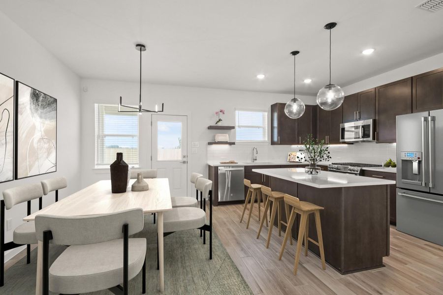 Charming dining area open to kitchen