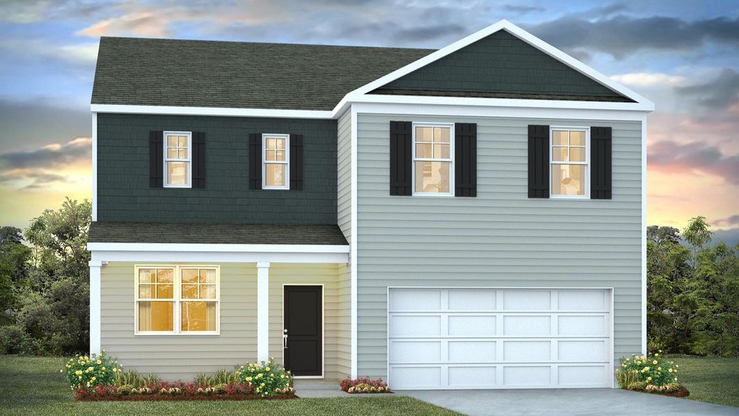 Representative exterior photo of a completed home built from the GALEN by D.R. Horton in Ferry Grove, Lexington, SC (Image 2). Representative exterior photo of a completed home built from the GALEN by D.R. Horton in Ferry Grove, Lexington, SC (Image 2).