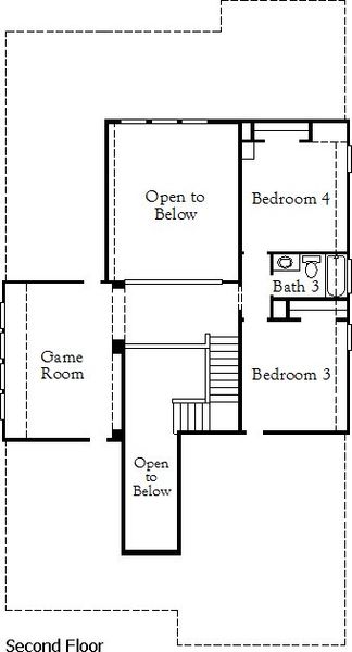 2D floor plan layout of this home in Parmer Ranch, Georgetown, TX (Image 4).