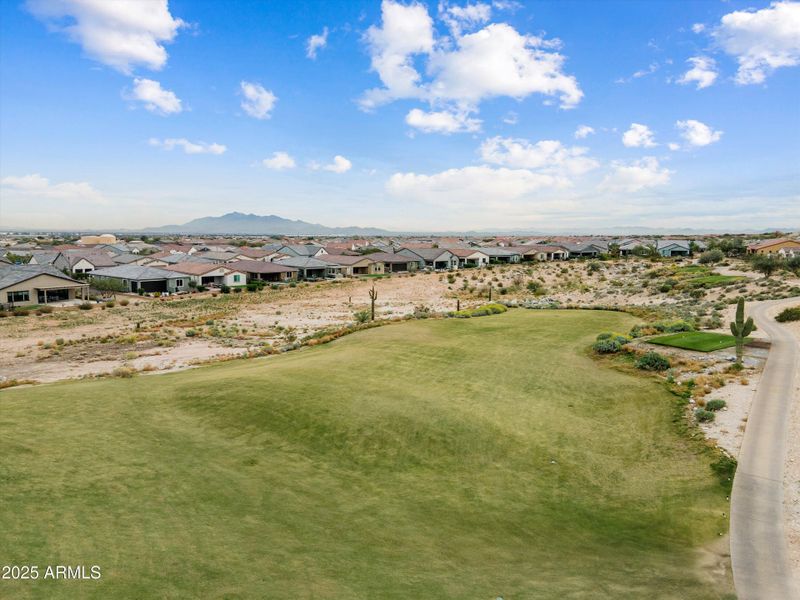 Aerial view of golf course