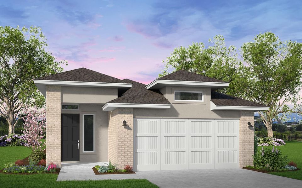 Representative exterior photo of a completed home built from the Embry by Brookfield Residential in 40' Traditional Homes at Elyson, Katy, TX (Image 11). Representative exterior photo of a completed home built from the Embry by Brookfield Residential in 40' Traditional Homes at Elyson, Katy, TX (Image 11).