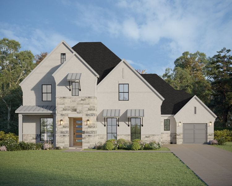 Plan 860 Elevation C w/ Stone Plan 860 Elevation C w/ Stone