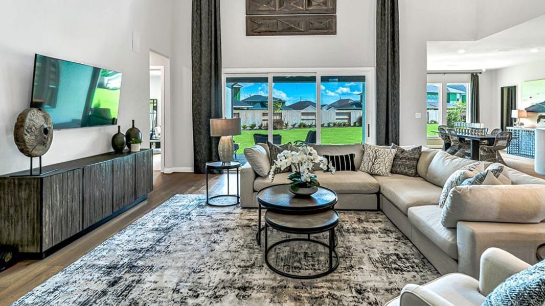 Furnished interior view inside a new home in Avalon at Cypress, Cypress (Image 3). Furnished interior view inside a new home in Avalon at Cypress, Cypress (Image 3).