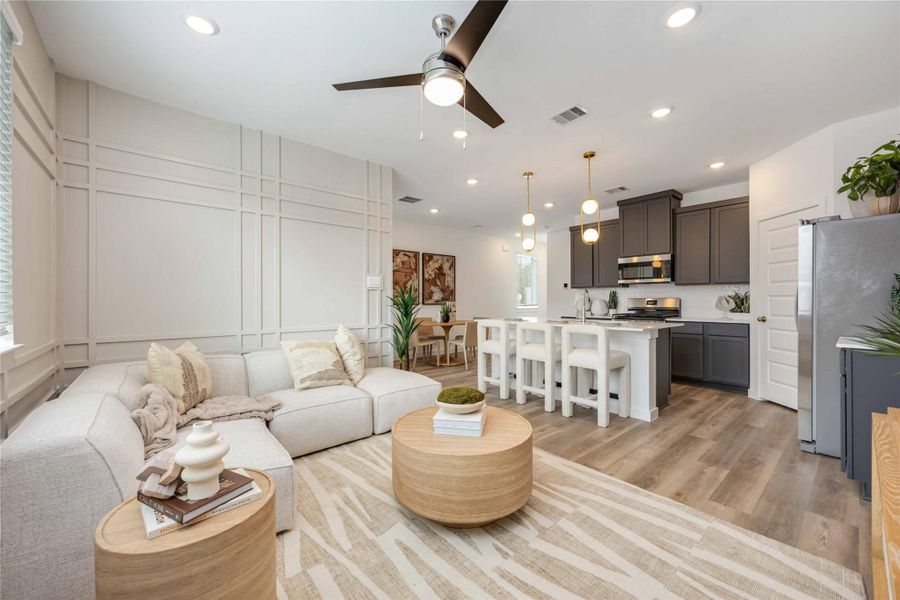 Furnished interior view inside a new home in Mansfield Park, Houston (Image 37). Furnished interior view inside a new home in Mansfield Park, Houston (Image 37).