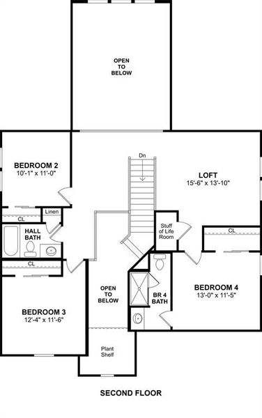 2D floor plan layout of this home in Kreymer at the Park, Wylie, TX (Image 3).