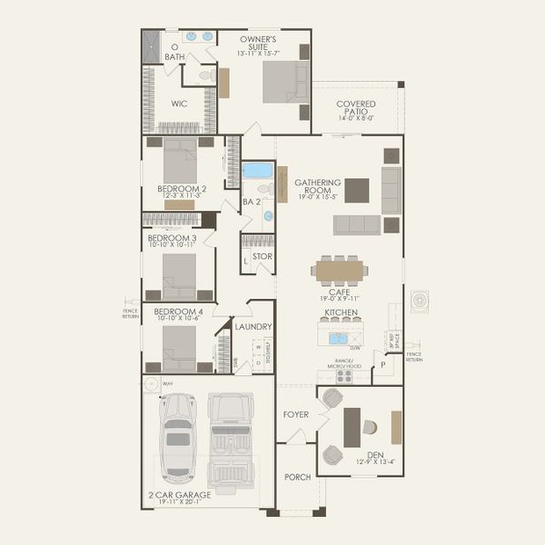 2D floor plan layout of this home in Copper Falls, Buckeye, AZ (Image 3).