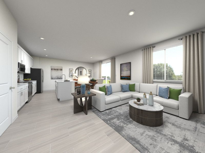 Furnished interior view inside a new home in Cyrene at Minneola - Villas, Minneola (Image 6).