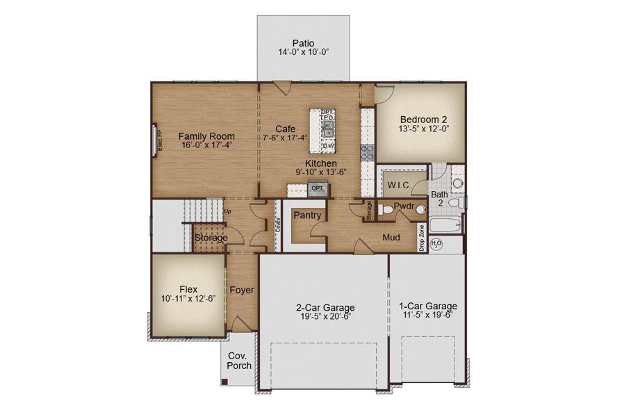 2D floor plan layout for the Elson by McKinley Homes in Bay Creek Overlook, Loganville, GA (Image 3). 2D floor plan layout for the Elson by McKinley Homes in Bay Creek Overlook, Loganville, GA (Image 3).