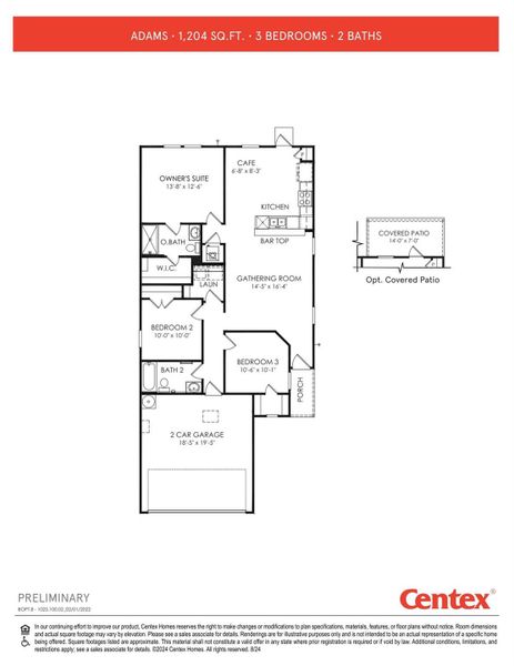 2D floor plan layout of this home in Decker Farms, Magnolia, TX (Image 2).