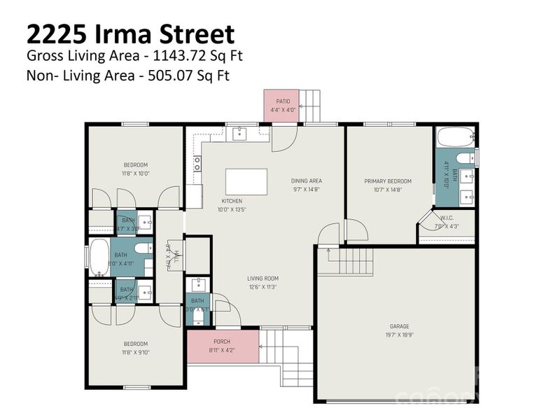 2D floor plan layout of this home in , Charlotte, NC (Image 5).