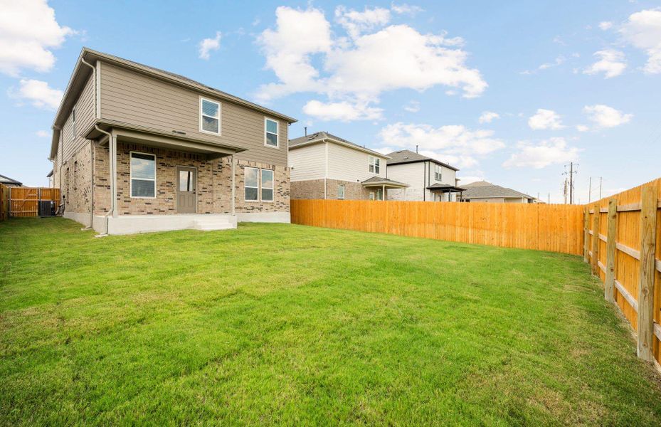 Exterior details and patio area of a home in Crosswinds, Kyle (Image 3). Exterior details and patio area of a home in Crosswinds, Kyle (Image 3).