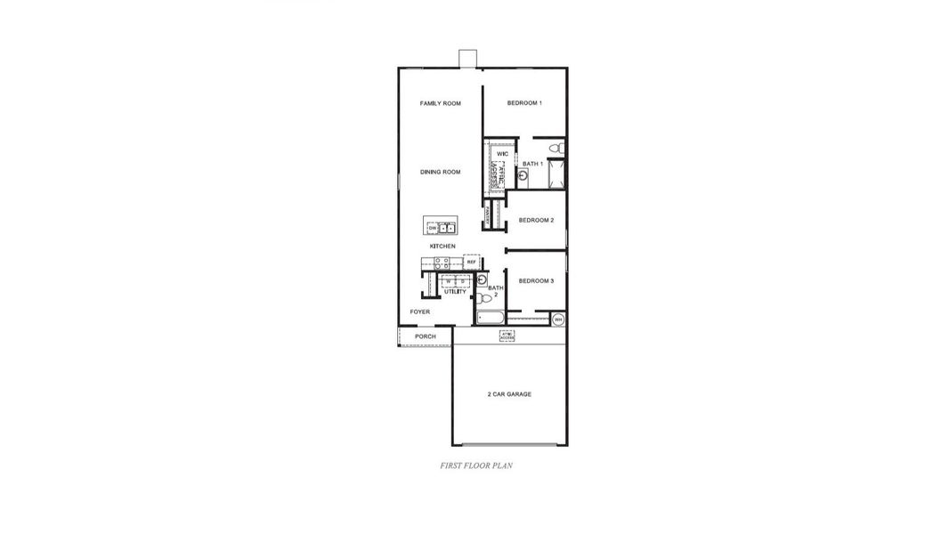 2D floor plan layout for the Barton by D.R. Horton in Millbrooke, Wallis, TX (Image 3).