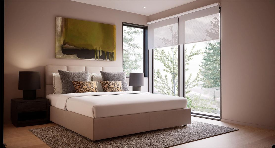 Bedroom featuring light wood-type flooring Bedroom featuring light wood-type flooring