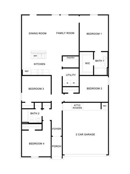 2D floor plan layout for the The Baylor by D.R. Horton in Ladera, Luling, TX (Image 3). 2D floor plan layout for the The Baylor by D.R. Horton in Ladera, Luling, TX (Image 3).