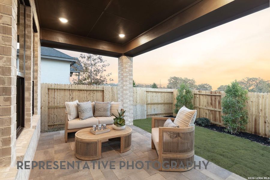 Exterior details and patio area of a home in Prominence, San Antonio (Image 3).