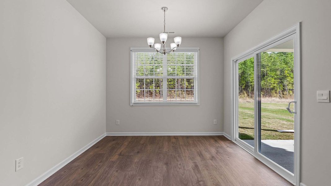 Representative unfurnished interior of a home built from the Bristol by D.R. Horton in South Pinehurst Cottages, Pinehurst (Image 10). Representative unfurnished interior of a home built from the Bristol by D.R. Horton in South Pinehurst Cottages, Pinehurst (Image 10).