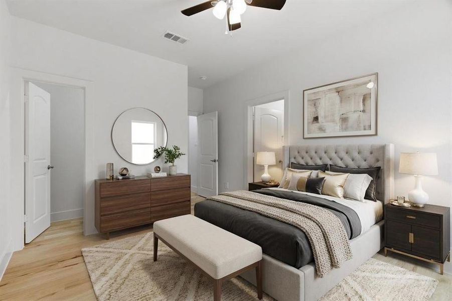 Virtually Staged - Bedroom with Ensuite Bath Virtually Staged - Bedroom with Ensuite Bath