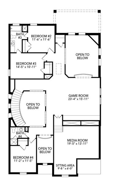 2D floor plan layout of this home in Timberbrook, Justin, TX (Image 4).