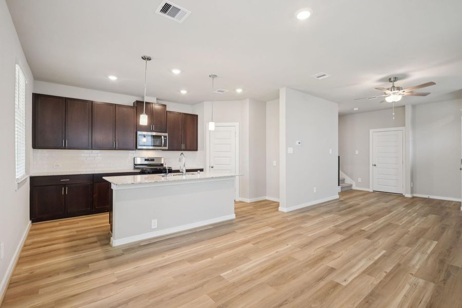 Furnished interior view inside a new home in Kemah Crossing - City Series, Kemah (Image 13). Furnished interior view inside a new home in Kemah Crossing - City Series, Kemah (Image 13).