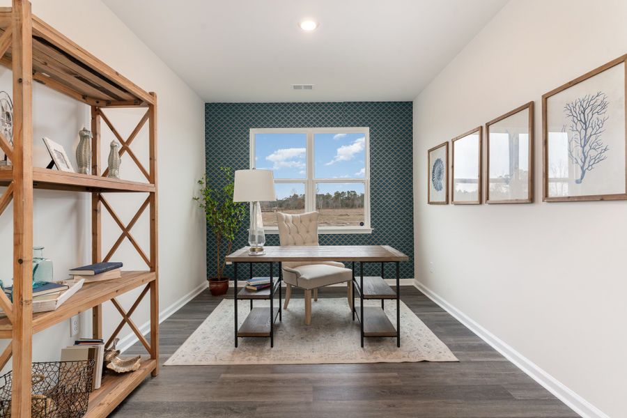 Representative furnished interior of a home built from the DOVER by D.R. Horton in Kingston Bay, Conway (Image 8).