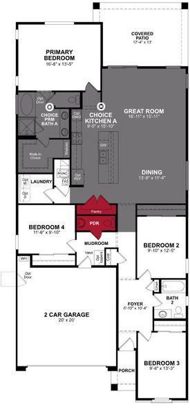 2D floor plan layout of this home in Highpointe at Northpointe, Peoria, AZ (Image 3).