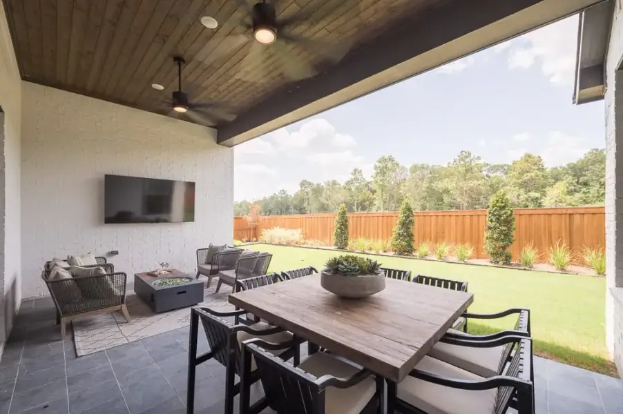 Exterior details and patio area of a home in Legacy Grove, Montgomery (Image 3). Exterior details and patio area of a home in Legacy Grove, Montgomery (Image 3).