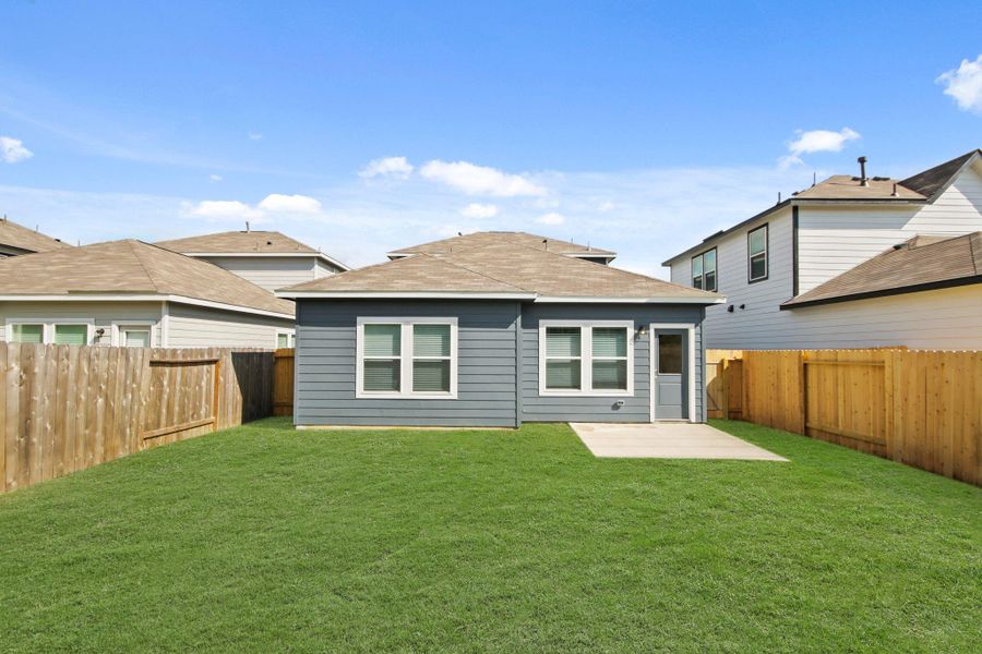 Exterior details and patio area of a home in Barrett Crossing, Crosby (Image 4). Exterior details and patio area of a home in Barrett Crossing, Crosby (Image 4).