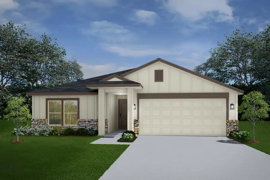 Representative exterior photo of a completed home built from the Trinity by Flintrock Builder in Freedom Ranch Single Family, Copperas Cove, TX (Image 2). Representative exterior photo of a completed home built from the Trinity by Flintrock Builder in Freedom Ranch Single Family, Copperas Cove, TX (Image 2).