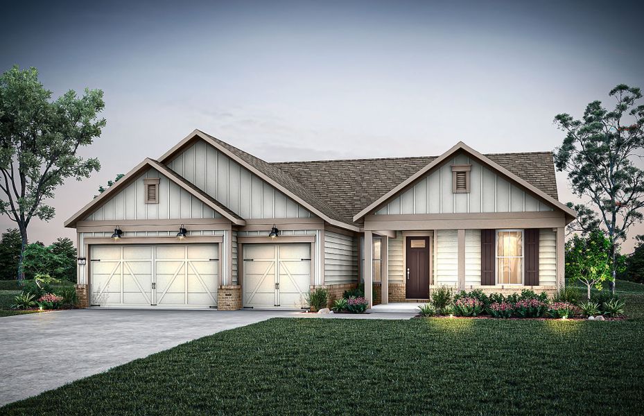 Representative exterior photo of a completed home built from the Stellar by Del Webb in Del Webb Southern Oaks, Newnan, GA (Image 14).