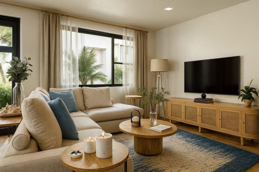 Furnished interior view inside a new home in , St. Petersburg (Image 9).