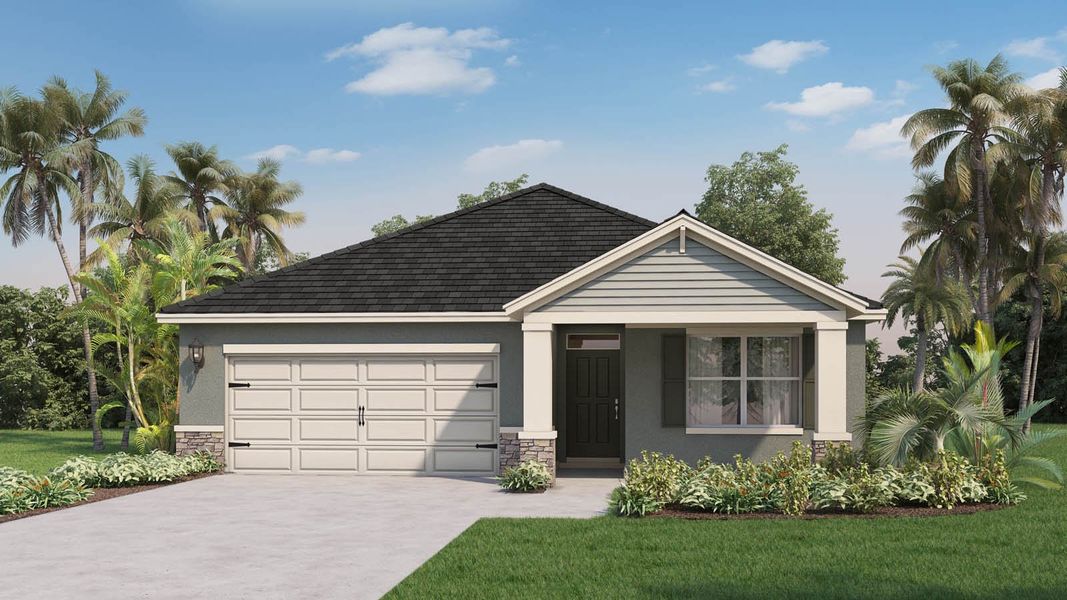 Representative exterior photo of a completed home built from the ARIA by D.R. Horton in Summerlin at Hawthorne Ranch, Lakeland, FL (Image 25).