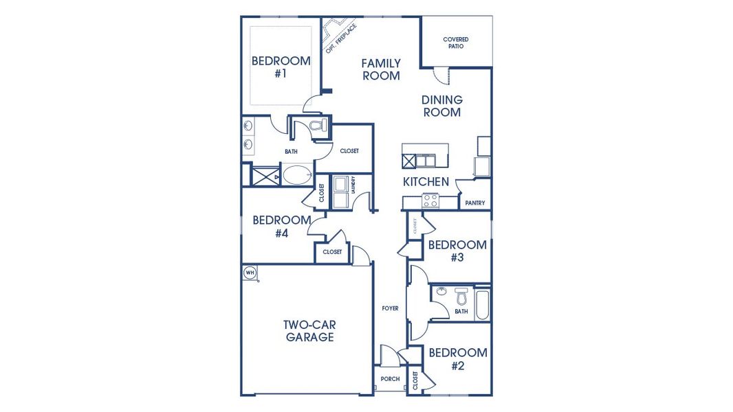 2D floor plan layout of this home in Captain's Corner, Grovetown, GA (Image 2).