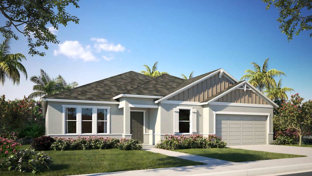 Representative exterior photo of a completed home built from the Harmony by Maronda Homes in Oakwood Estates, Green Cove Springs, FL (Image 10).