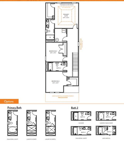 2D floor plan layout for the Seville II by True Homes in Colvin Park, Rock Hill, SC (Image 3).