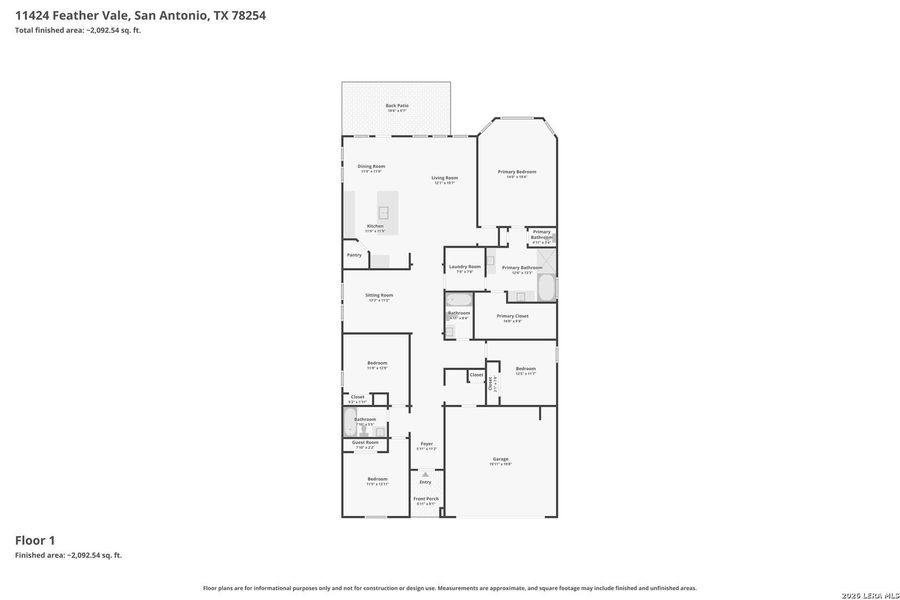 2D floor plan layout of this home in Sagebrooke - Classic Series, San Antonio, TX (Image 5).